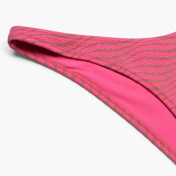 TNA Aritzia Maui Mullholland High-Leg Swim Bottom Sz Large Brgt Rose / Clove Red - Picture 2 of 7